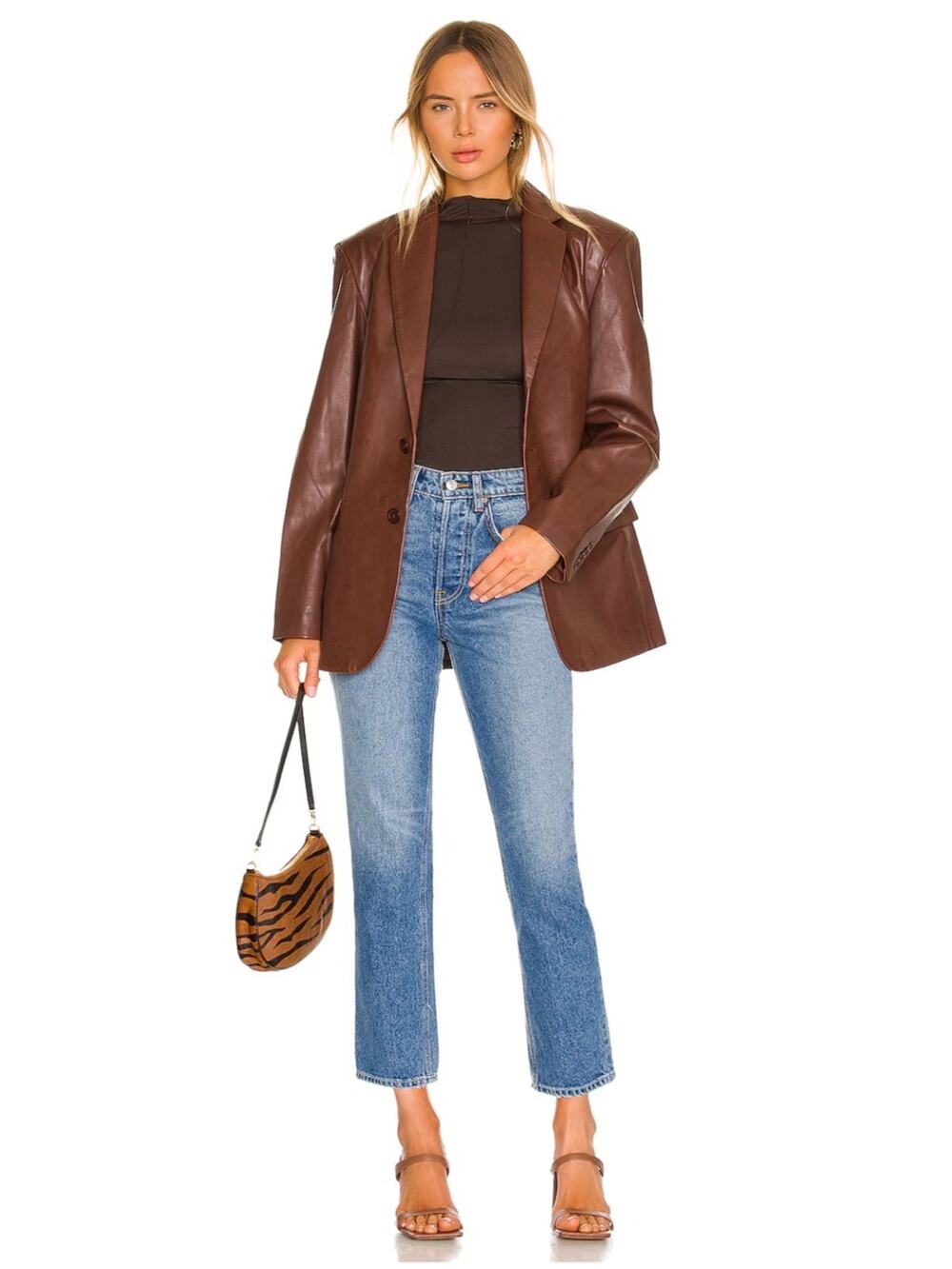 GRLFRND The Karolina High Rise Straight Crop Jeans Long Island Wash 27